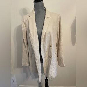 NWT H&M Cream Textured Women's Blazer. Size Medium.